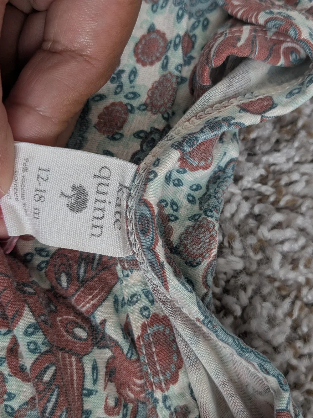 kate quinn Cream Jumpsuit with Brown and Blue Paisley Floral Print
